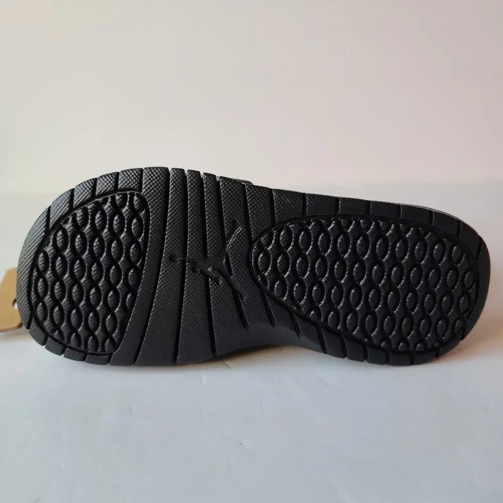 Air Jordan Hydro V Retro Black Fire Red Silver 555511-061 Size 5Y Youth Slides